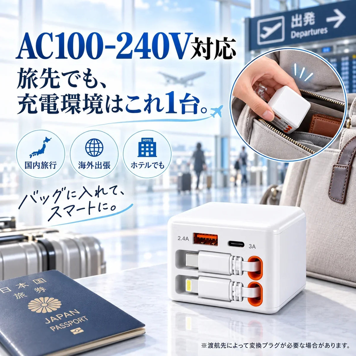[特別オファー] RakuCharge Pro™｜ケーブル内蔵4in1急速充電器
