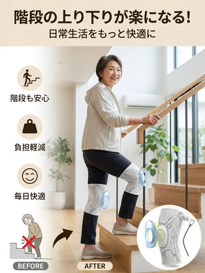 膝プロテクト360 — ダイヤル加圧式・歩行安定ニーサポーター