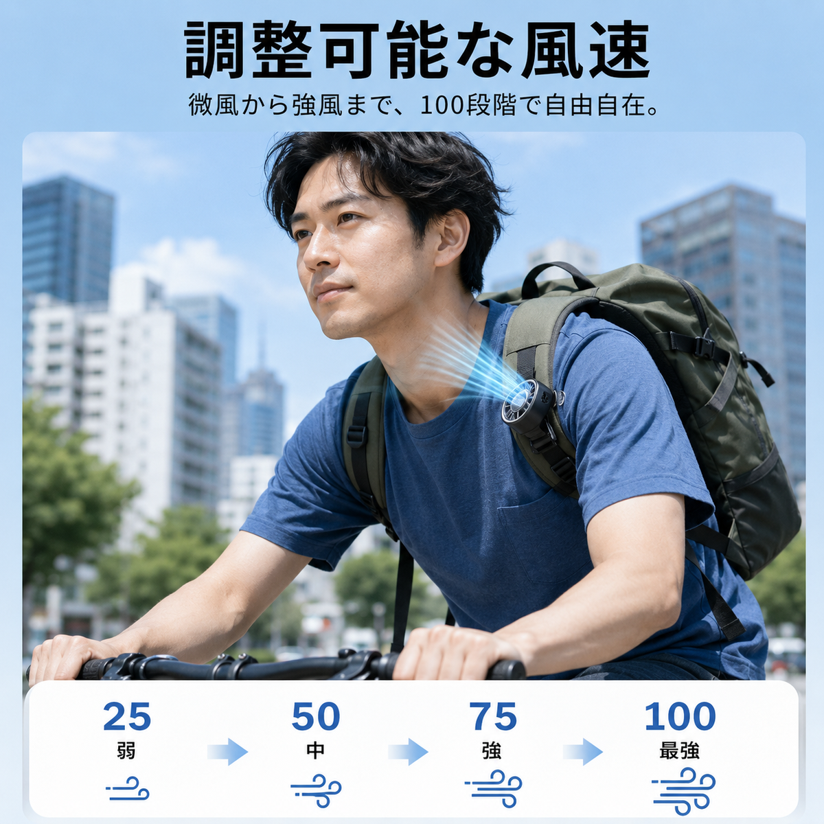 100段階の無段階風量調節