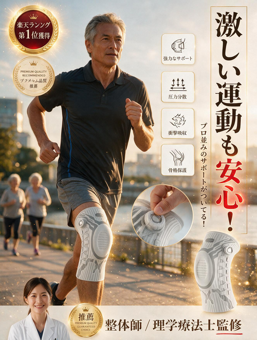 膝プロテクト360. — ダイヤル加圧式・歩行安定ニーサポーター